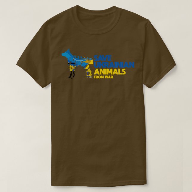 Save Ukrainian Animals From War T-Shirt (Design Front)