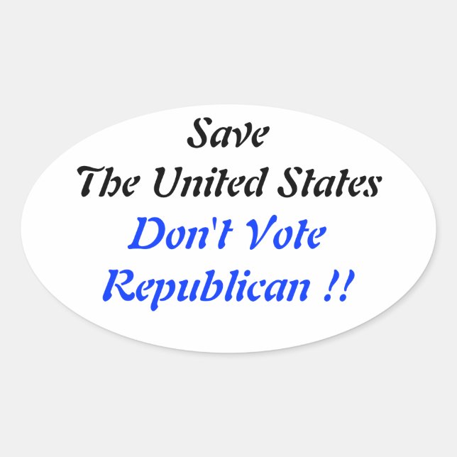 Save US Oval Blue Oval Sticker (Front)