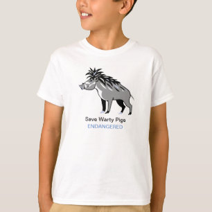 Save Warty PIGS - Endangered animal graphic T-Shirt