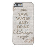 Save Water And Drink Champagne Shabby Glitter Case at Zazzle