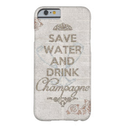 Save Water And Drink Champagne Shabby Glitter Case