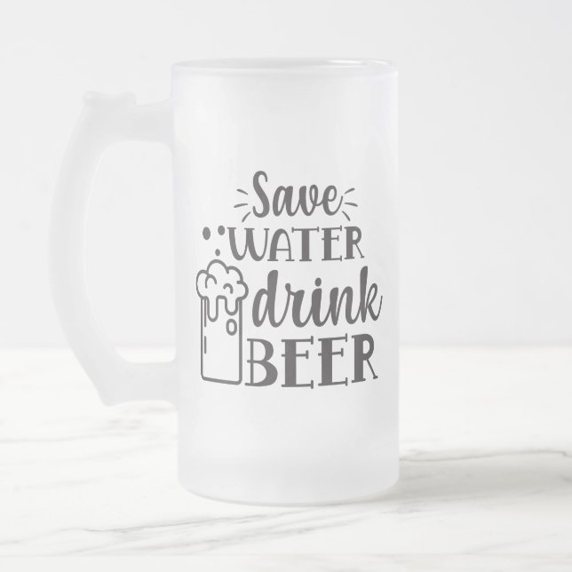 save water drink beer frosted glass beer mug (Left)