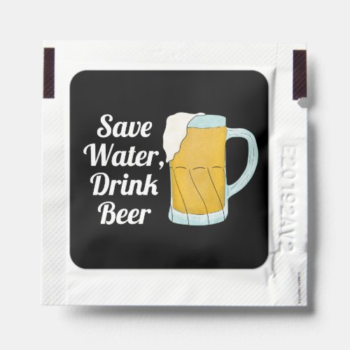 Save Water Drink Beer Quote Funny Watercolor Hand Sanitizer Packet