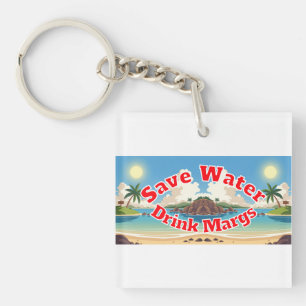 Save Water Drink Margs Trucker Hat Keychain