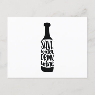 Save water Drink wine Postcard