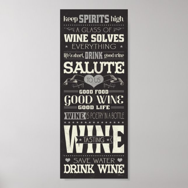 Save Water Drink Wine Poster (Front)