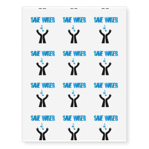 Save water- hands saving water temporary tattoos