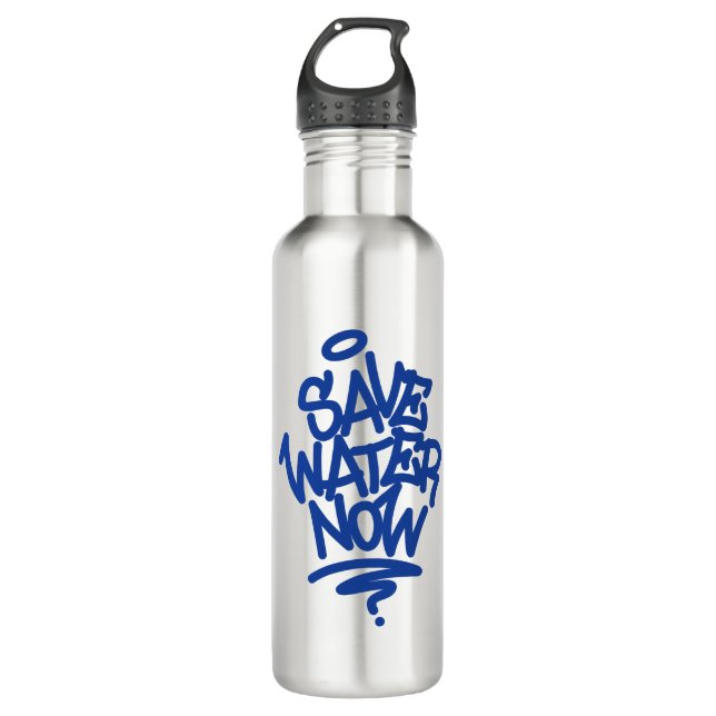 Save Water Now Stainless Steel Water Bottle (Front)