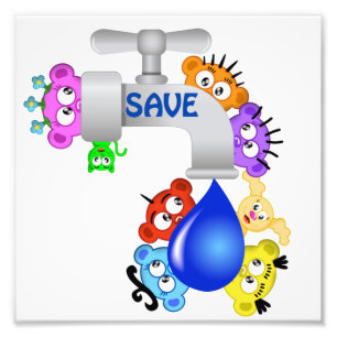 SAVE WATER- PLANET PEEK-A-BOO STYLE PHOTO PRINT