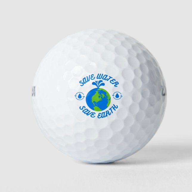 Save Water Save Earth Golf Balls (Front)