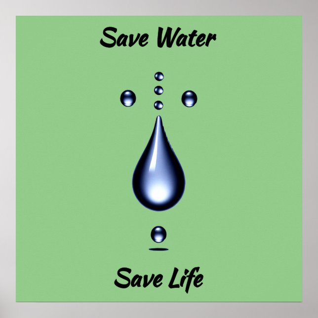 save water save life-inspirational poster (Front)