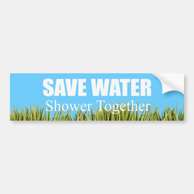 Save water. Shower together. Bumper Sticker (Front)