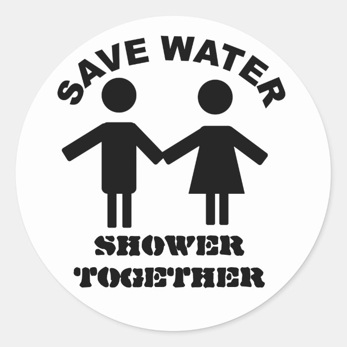 Save water shower together sticker