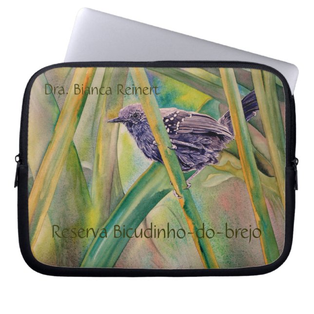Save Wild Nature - Marsh Antwren Customizable Laptop Sleeve (Front)