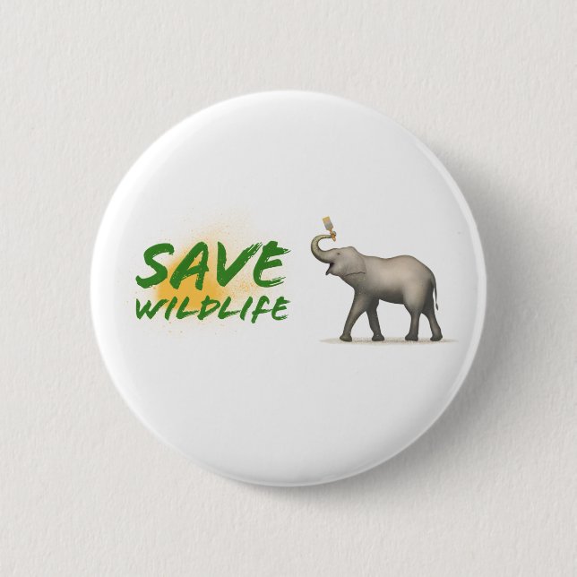 Save Wildlife, Mother Nature Button (Front)