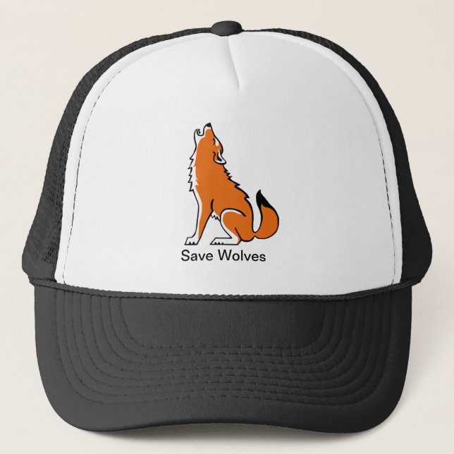  Save Wolves - Animal activist -Endangered animal  Trucker Hat (Front)