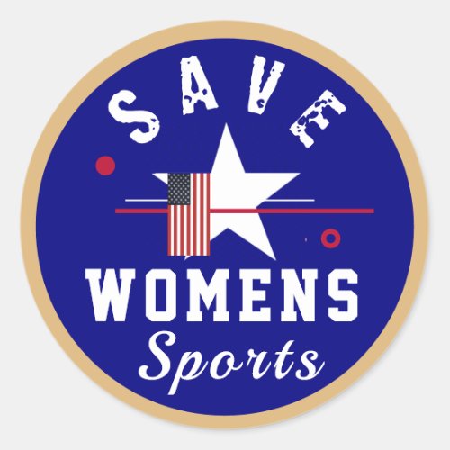 Save Womens Sports Classic Round Sticker