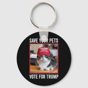 Save Your Pets Vote For Trump Us Election Funny Qu Keychain