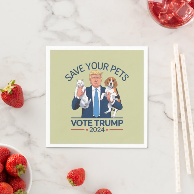 Save Your Pets Vote for Trump US Election Quote Napkins (Insitu)
