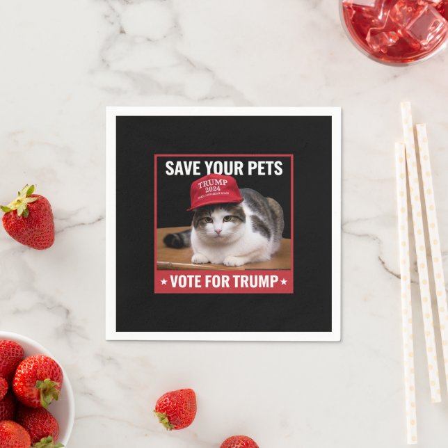Save Your Pets Vote for Trump US Election Quote Napkins (Insitu)