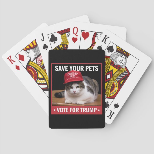 Save Your Pets Vote for Trump US Election Quote Poker Cards (Back)
