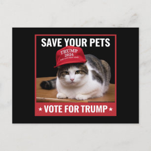 Save Your Pets Vote for Trump US Election Quote Postcard