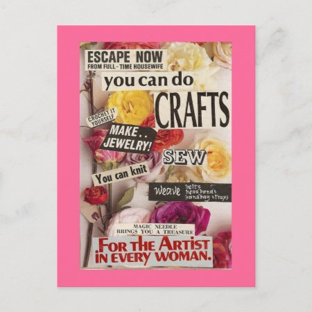 Save Your Sanity With Crafts Postcard