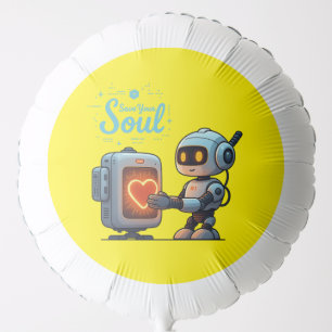 Save Your Soul Cute Robot Holding Heart – Futurist Balloon