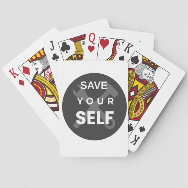 Save Yourself - Minimalist DIY Empowerment Design Poker Cards (Back)