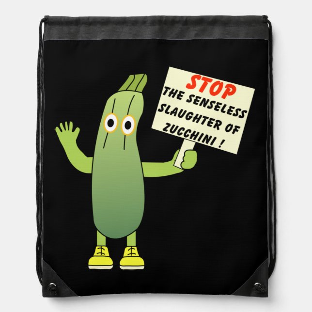 Save Zucchini Drawstring Bag (Front)
