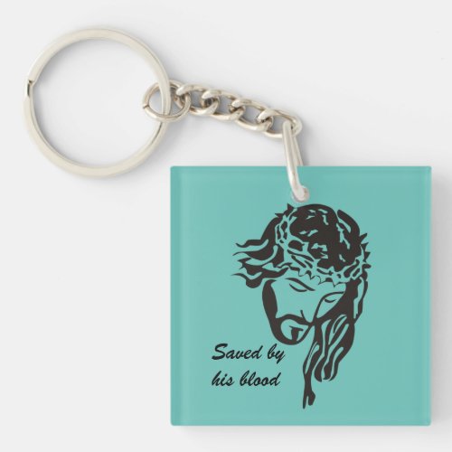 Saved By Blood Jesus Crown of Thorns  Keychain