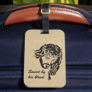 Saved By Blood Jesus Crown of Thorns Luggage Tag