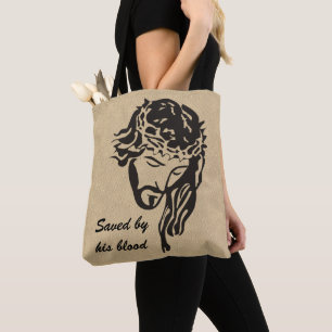 Saved By Blood Jesus Crown of Thorns Tote Bag