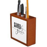 Saved by Grace Bible Ephesians 2:8 Desk Organizer