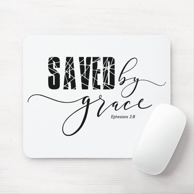 Saved by Grace Bible Ephesians 2:8 Mouse Pad (With Mouse)