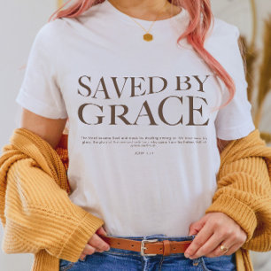 Saved By Grace Christian Aesthetic Apparel T-Shirt