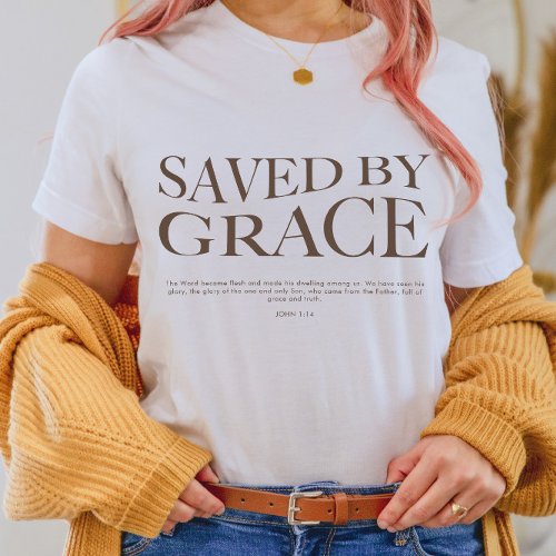 Saved By Grace   Christian Aesthetic Apparel T_Shirt