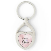 Saved by Grace Christian Keychain