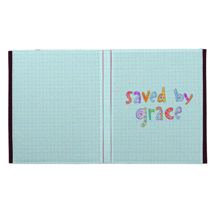 Saved By Grace Cute Christian Artsy Polkadots iPad Folio Cover