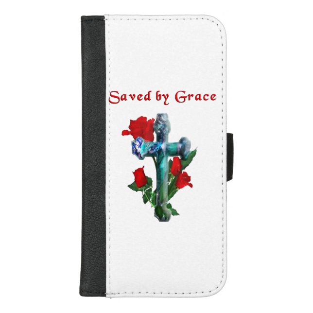 Saved By Grace iPhone Wallet Case (Front)
