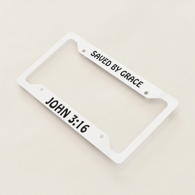 Saved By Grace John 3:16 License Plate Frame (3/4)