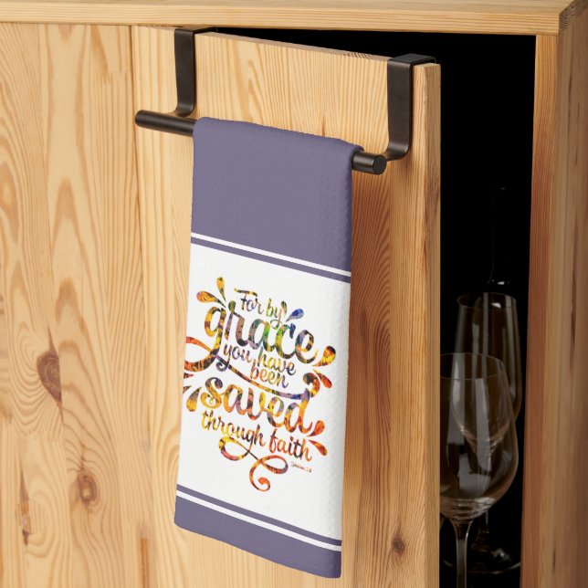 Saved by Grace Kitchen Towel (Thirds Fold)