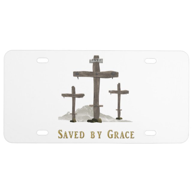 saved by grace license plate (Front)