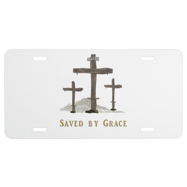 saved by grace license plate (Front)