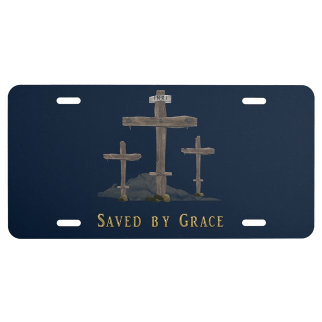 saved by grace license plate (Front)