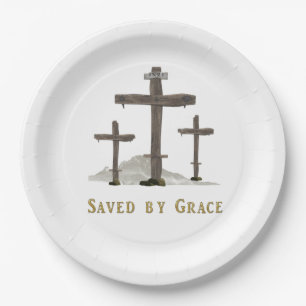 saved by grace paper plates