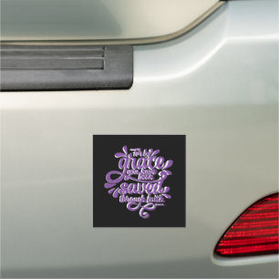 Saved by Grace purple glitter Car Magnet