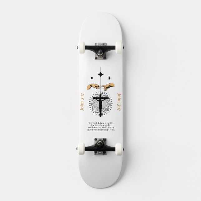 "Saved by Grace: The Purpose of Jesus' Mission" Skateboard (Front)