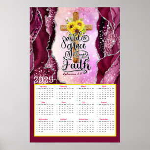 Saved by grace through faith 2025 Calendar  Poster