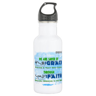 Saved By Grace Through Faith Water Bottle